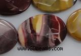 CMK158 15.5 inches 25*35mm faceted oval mookaite beads wholesale