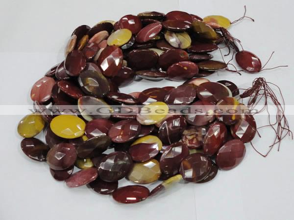 CMK28 15.5 inches 30*40mm faceted oval mookaite beads wholesale