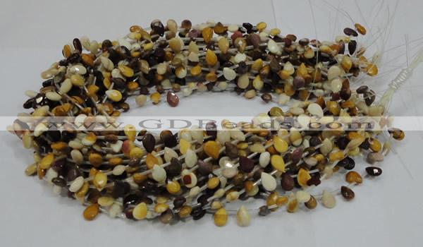 CMK29 15.5 inches 6*10mm faceted flat teardrop mookaite beads