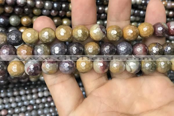 CMK340 15.5 inches 10mm faceted round AB-color mookaite beads