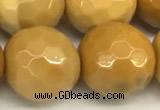 CMK368 15 inches 12mm faceted round yellow mookaite beads