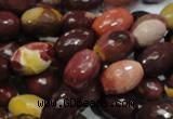 CMK45 15.5 inches 10*15mm faceted rice mookaite beads wholesale