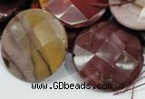 CMK54 15.5 inches 30mm faceted coin mookaite beads wholesale