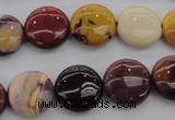 CMK87 15.5 inches 15mm flat round mookaite beads wholesale