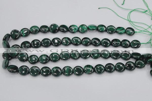 CMN101 15.5 inches 16mm flat round natural malachite beads wholesale