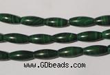 CMN211 15.5 inches 5*12mm rice natural malachite beads wholesale