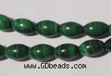 CMN212 15.5 inches 8*12mm rice natural malachite beads wholesale