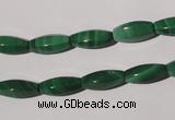 CMN224 15.5 inches 5*12mm faceted rice natural malachite beads