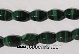 CMN225 15.5 inches 8*12mm faceted rice natural malachite beads