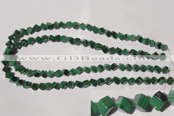 CMN246 15.5 inches 6*6mm cube natural malachite beads wholesale