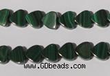 CMN261 15.5 inches 8*8mm heart natural malachite beads wholesale