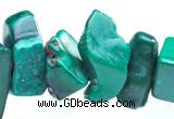 CMN27 34 inches freeform shape natural malachite chips beads