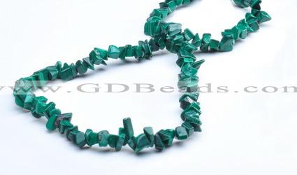 CMN27 34 inches freeform shape natural malachite chips beads