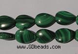 CMN282 15.5 inches 10*14mm flat teardrop natural malachite beads