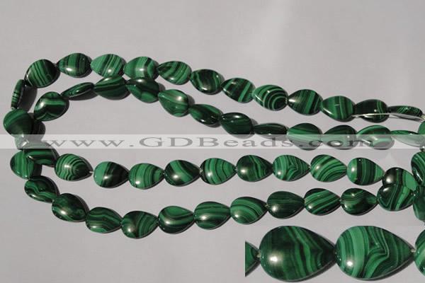 CMN283 15.5 inches 12*16mm flat teardrop natural malachite beads