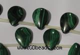 CMN322 Top-drilled 12*16mm flat teardrop natural malachite beads