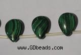 CMN324 Top-drilled 15*20mm flat teardrop natural malachite beads