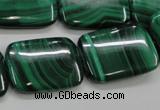 CMN448 15.5 inches 18*25mm rectangle natural malachite beads