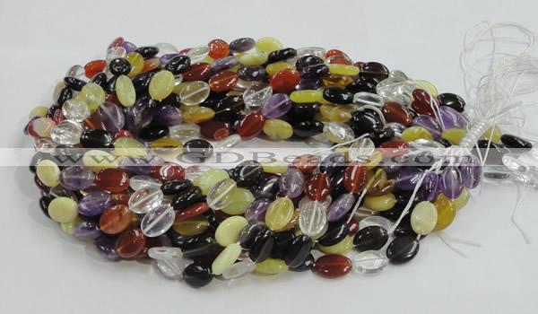 CMQ05 15.5 inches 10*14mm oval multicolor quartz beads wholesale