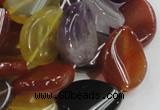 CMQ14 18*25mm twisted flat teardrop multicolor quartz beads