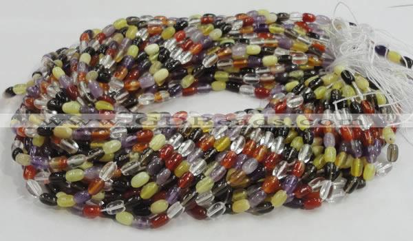 CMQ27 15.5 inches 5*8mm rice multicolor quartz beads wholesale