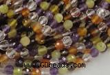 CMQ30 15.5 inches 4mm faceted round multicolor quartz beads