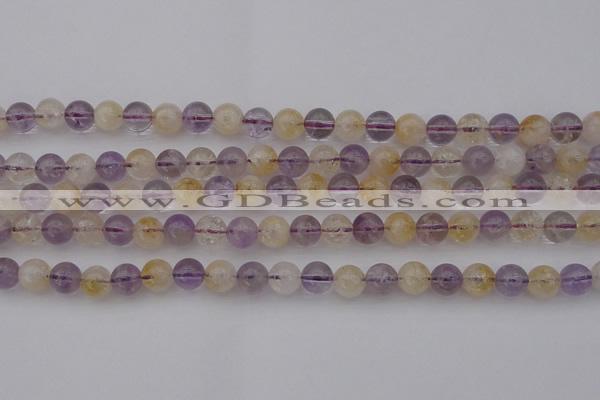 CMQ312 15.5 inches 8mm round citrine & amethyst beads wholesale