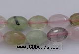 CMQ318 15.5 inches 10*14mm faceted rice mixed quartz beads