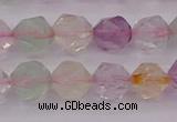 CMQ368 15.5 inches 10mm faceted nuggets mixed quartz beads