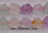 CMQ369 15.5 inches 12mm faceted nuggets mixed quartz beads