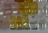 CMQ39 15.5 inches 6*10mm triangle mixed quartz beads wholesale