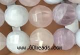 CMQ422 15.5 inches 8mm faceted round natural mixed quartz beads