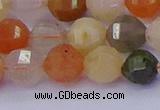 CMQ427 15.5 inches 8mm faceted round natural mixed quartz beads