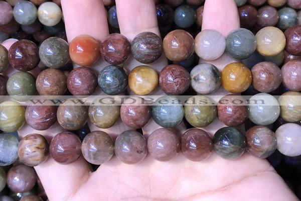 CMQ444 15.5 inches 12mm round mixed rutilated quartz beads