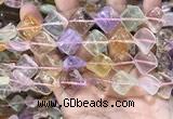 CMQ507 15.5 inches 15*15mm twisted diamond colorfull quartz beads