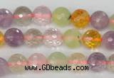 CMQ53 15.5 inches 10mm faceted round multicolor quartz beads