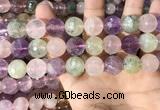 CMQ540 15.5 inches 14mm faceted round colorfull quartz beads