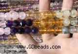 CMQ545 15.5 inches 10mm faceted round colorfull quartz beads