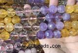 CMQ547 15.5 inches 14mm faceted round colorfull quartz beads