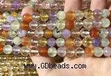 CMQ550 15.5 inches 8mm faceted round colorfull quartz beads