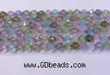 CMQ576 15.5 inches 8mm faceted round mixed quartz beads