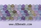 CMQ578 15.5 inches 12mm faceted round mixed quartz beads