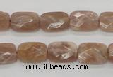 CMS103 15.5 inches 10*14mm faceted rectangle moonstone gemstone beads