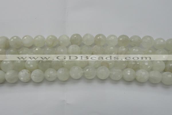 CMS1045 15.5 inches 14mm faceted round A grade white moonstone beads