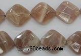 CMS106 15.5 inches 14*14mm faceted diamond moonstone gemstone beads