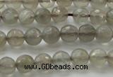 CMS1060 15.5 inches 6mm faceted round grey moonstone beads wholesale