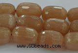 CMS1099 15.5 inches 10*14mm faceted rice moonstone gemstone beads