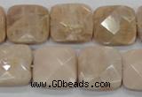 CMS110 15.5 inches 20*20mm faceted square moonstone gemstone beads