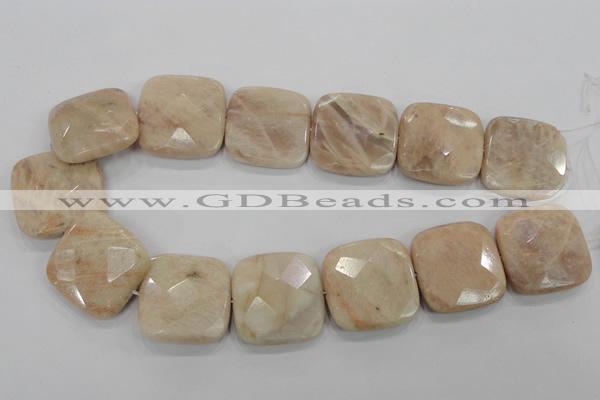 CMS112 15.5 inches 30*30mm faceted square moonstone gemstone beads