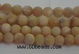 CMS1120 15.5 inches 4mm round matte moonstone gemstone beads